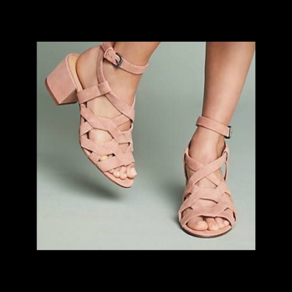Anthropologie Shoes - NIB Splendid Barrymore Pink Suede Block Sandals